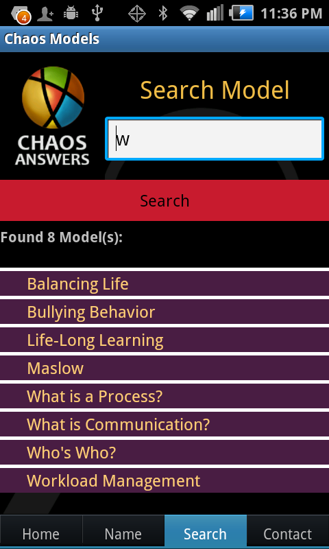 Chaos Answers mobile Apps
